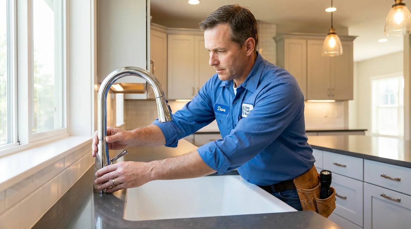 Kitchen faucet installation by Johns Plumbing LLC in Hiller